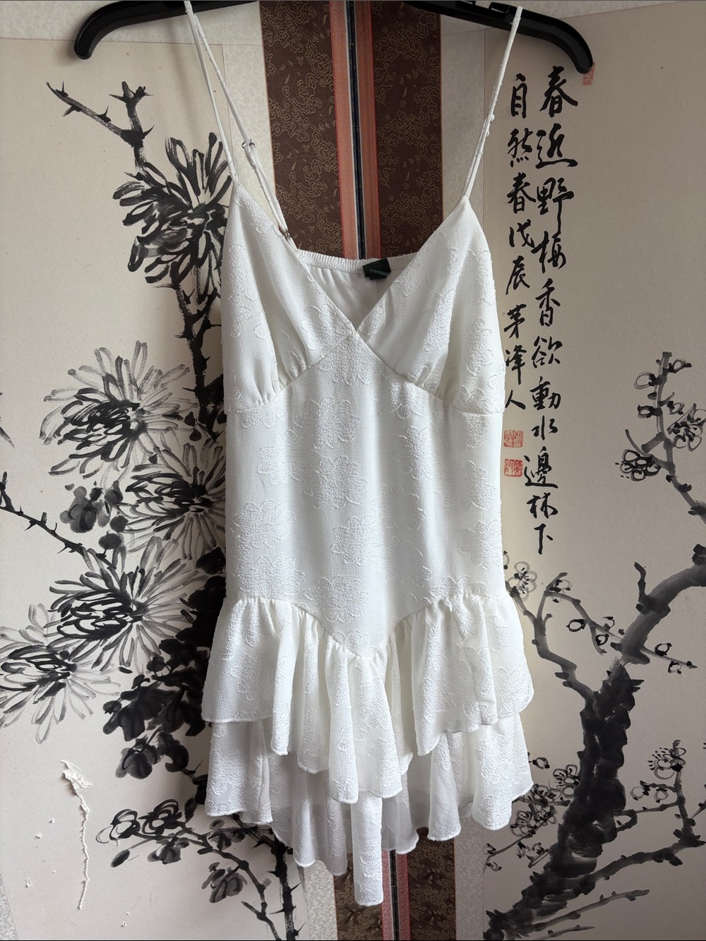 Wild Fable White Tiered Ruffle Slip Dress